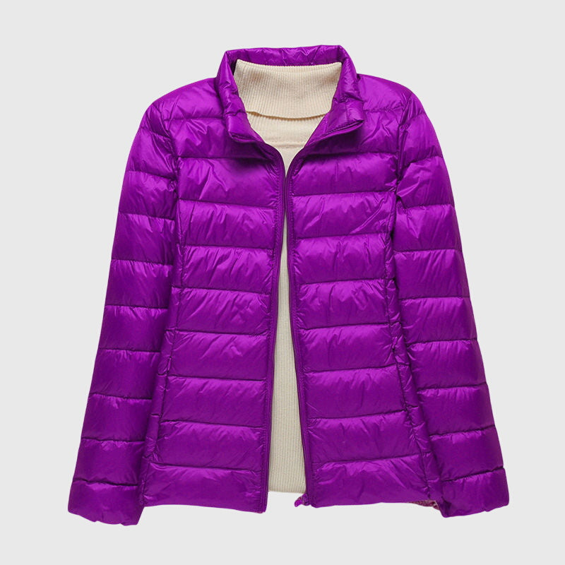 Women's Quilted Jacket Lightweight Zip Closure Casual Outdoor Stylish