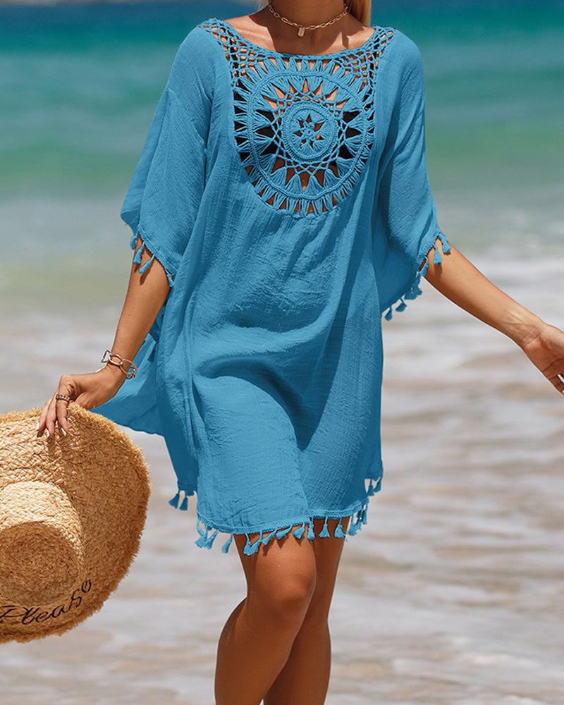 Women's Boho Beach Cover-Up Relaxed Style Outfit for Weddings Parties Holidays Occasions and Everyday Wear