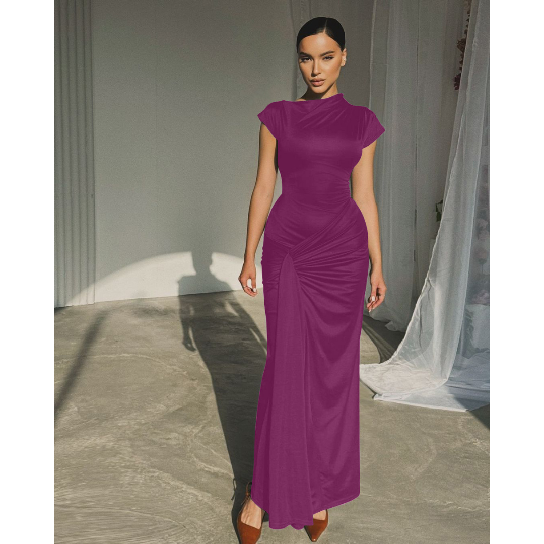 Women's Bodycon Evening Dress Formal Tie Back Fitted Midi Style