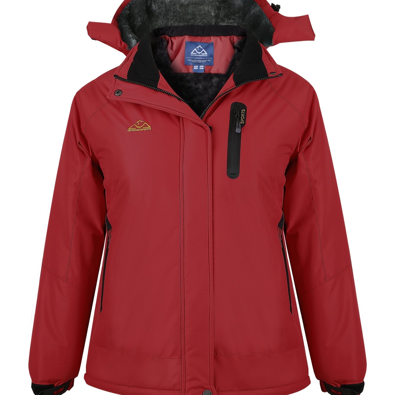 Women's Insulated Ski Jacket Fur-Lined Hood Waterproof Active Winter