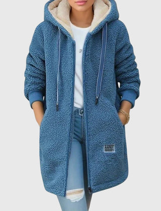 Women's Hooded Fleece Jacket Zip Front Casual Layering Stylish Everyday