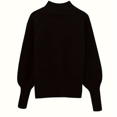Women's Cozy Turtleneck Sweater Cable Knit Long Sleeve Casual Layering