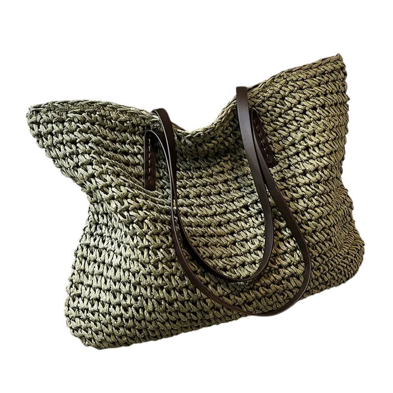 Women's Woven Tote Bag Spacious Everyday Casual Stylish Versatile
