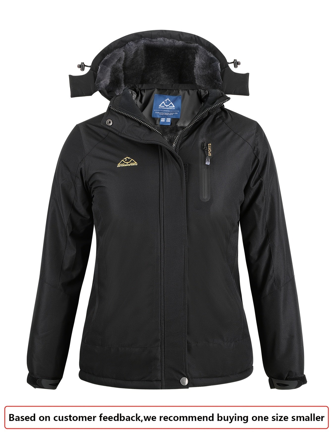 Women's Insulated Ski Jacket Fur-Lined Hood Waterproof Active Winter