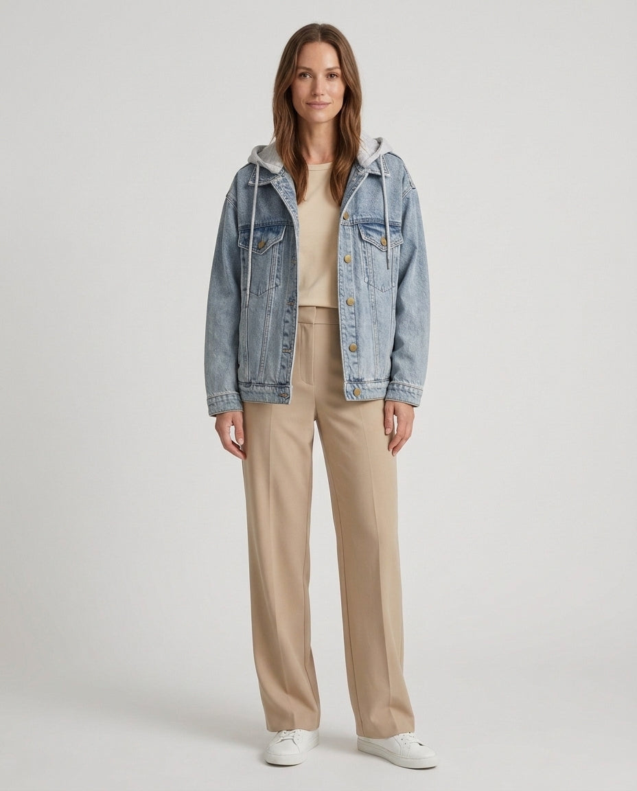 Women's Oversized Hooded Denim Jacket