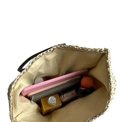 Women's Woven Tote Bag Spacious Everyday Casual Stylish Versatile