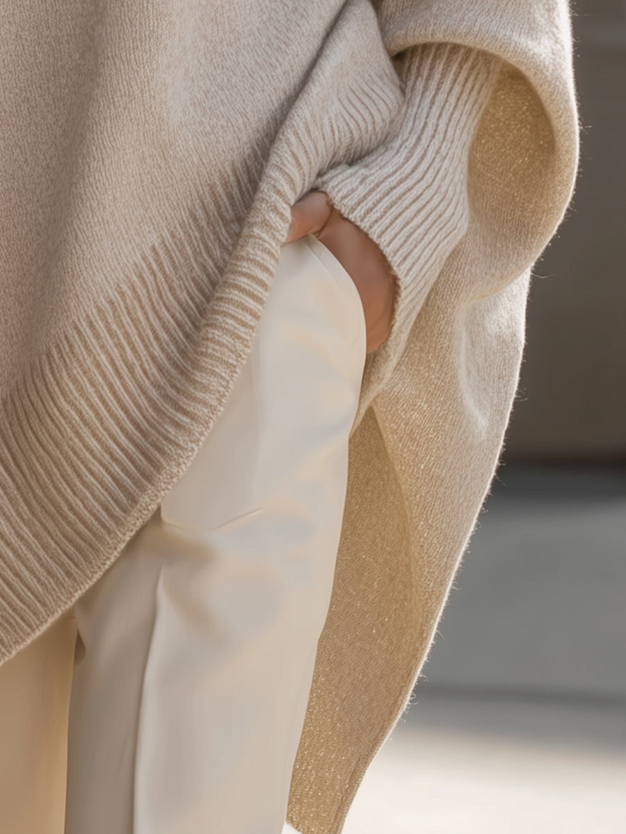 Women's Oversized Knit Sweater Crew Neck Relaxed Fit Casual Everyday