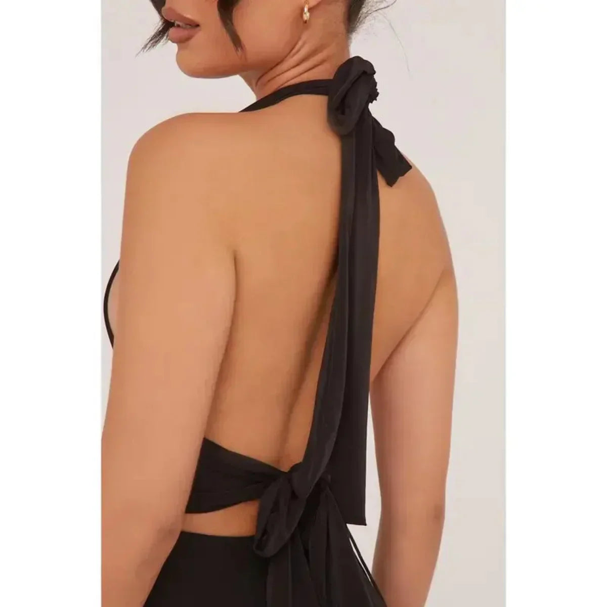 Women's Backless Halter Mini Dress Chic Stylish Evening Wear Special Occasion
