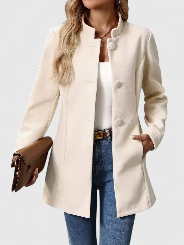 Women's Elegant Jacket Tailored Fit Long Sleeve Notched Collar Classic Occasion