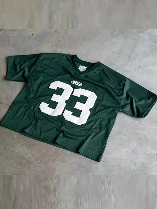 Women's Casual Oversized Football Jersey T Number Graphic Shirt Outfit for Work Brunch Casual Days and Everyday Wear