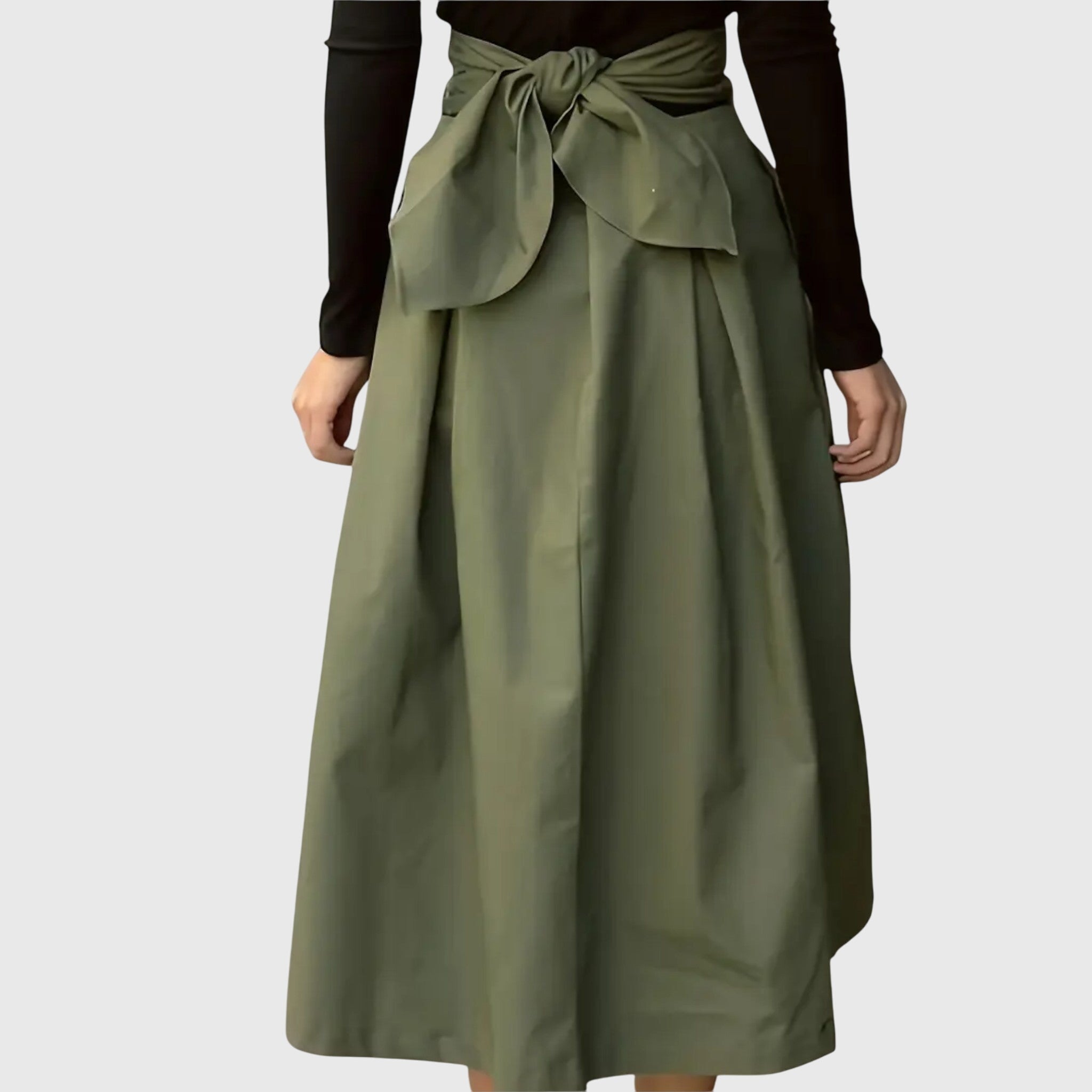 Women's Flowing Midi Skirt Outfit for Work Brunch Parties Holidays and Everyday Wear