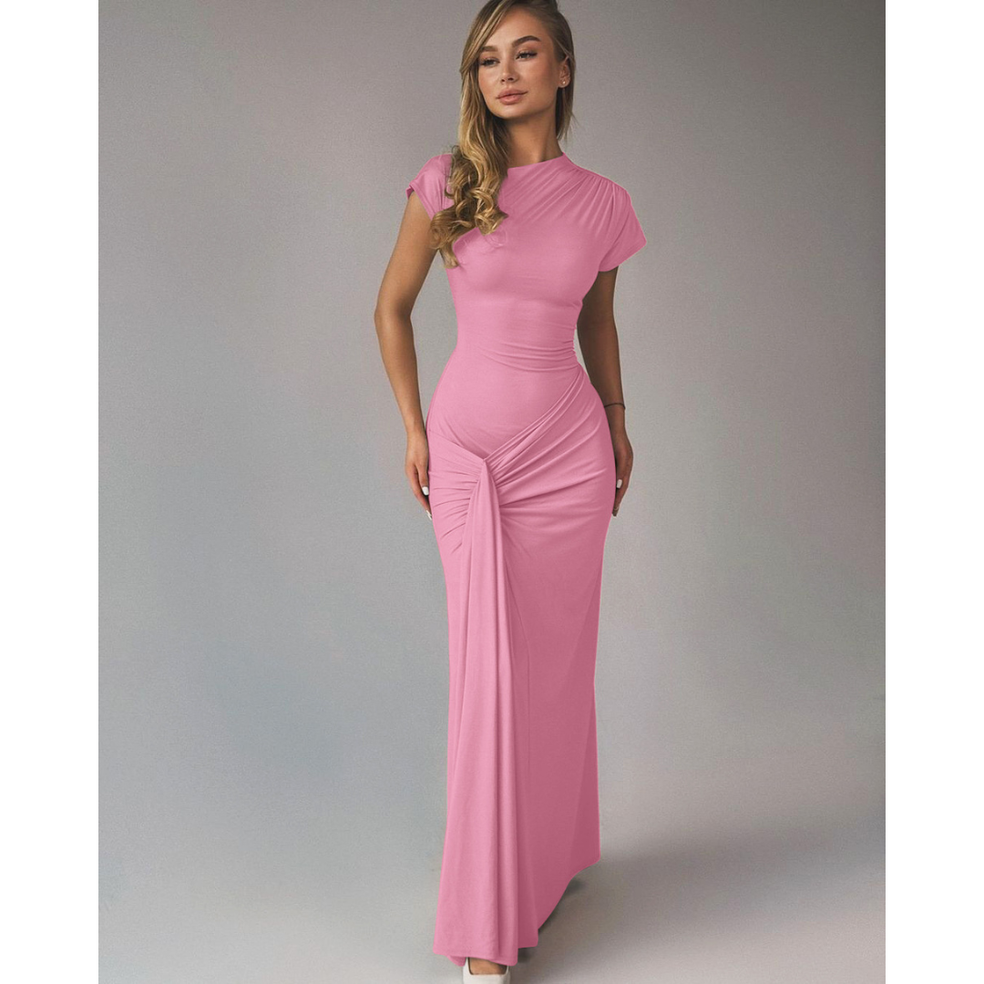 Women's Bodycon Evening Dress Formal Tie Back Fitted Midi Style