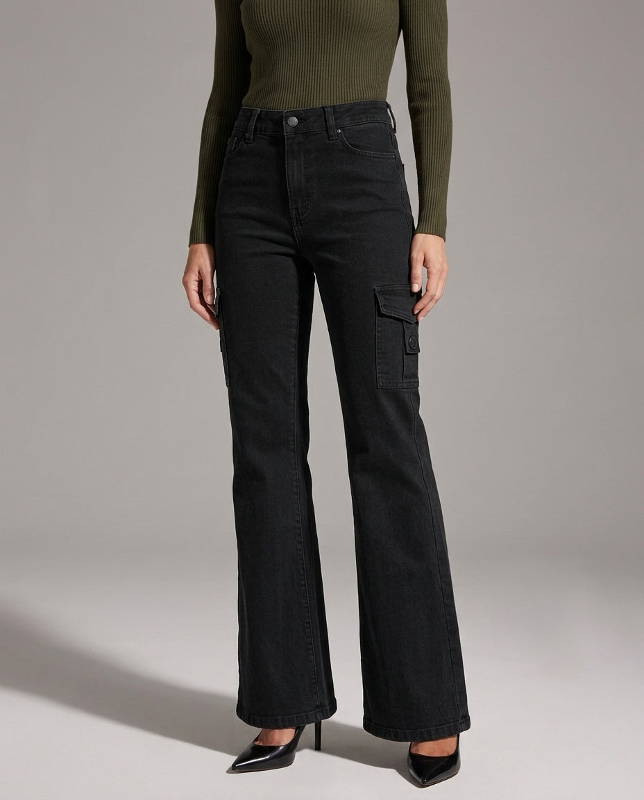 Women's Cargo Flare Jeans