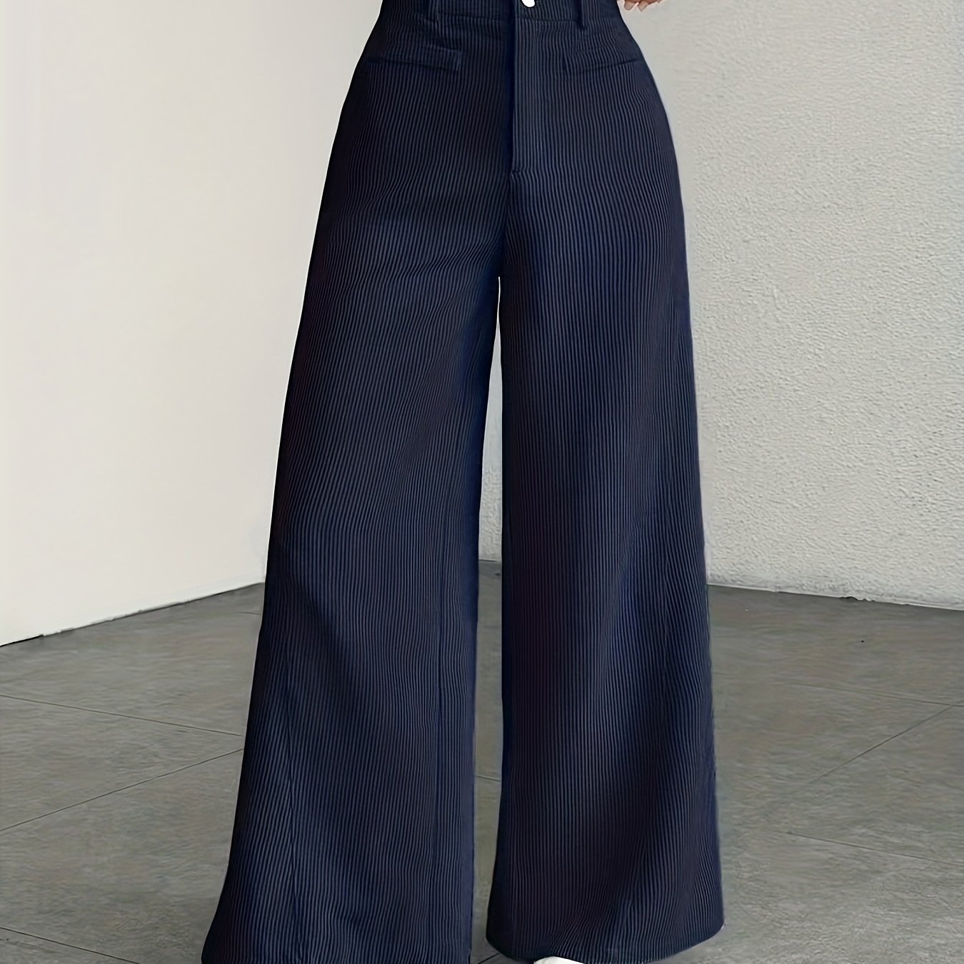 Women's High-Waisted Wide-Leg Trousers Relaxed Fit Tailored Style Chic Everyday