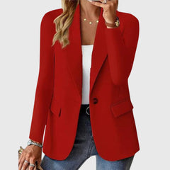 Women's Formal Blazer Tailored Fit Long Sleeve Notched Lapel Professional Office