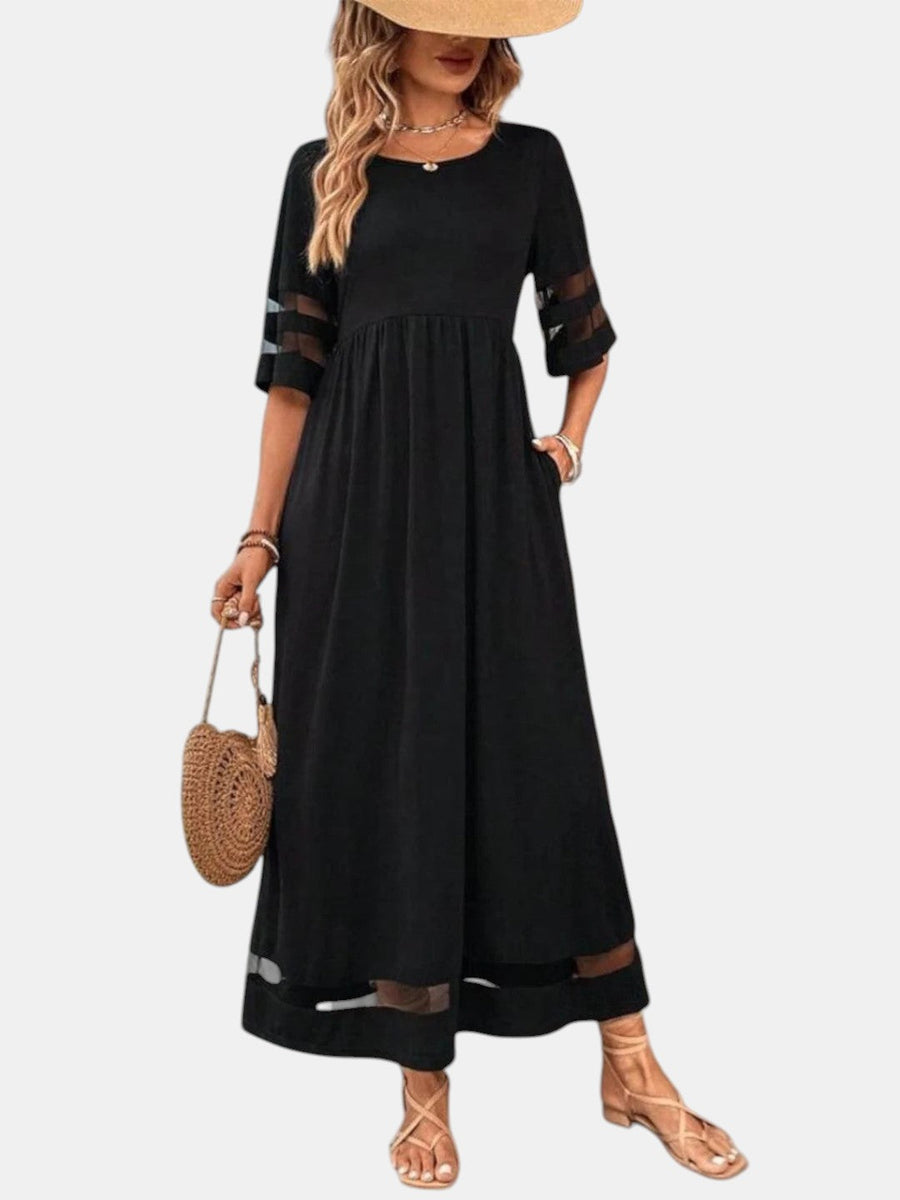 Women's Tummy Coverage Midi Dress Outfit for Summer Holidays Weddings Parties and Everyday Wear