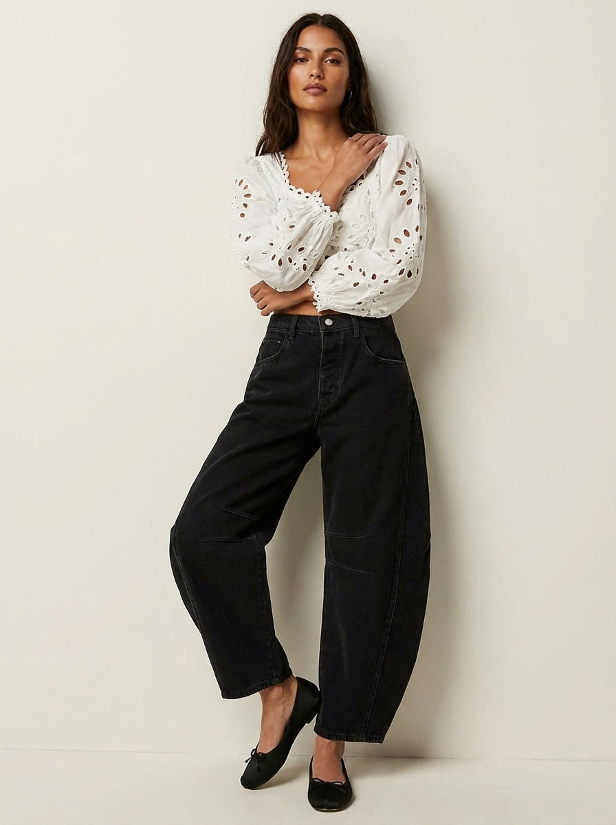 Women’s High-Waisted Relaxed Barrel Leg Jeans | Casual