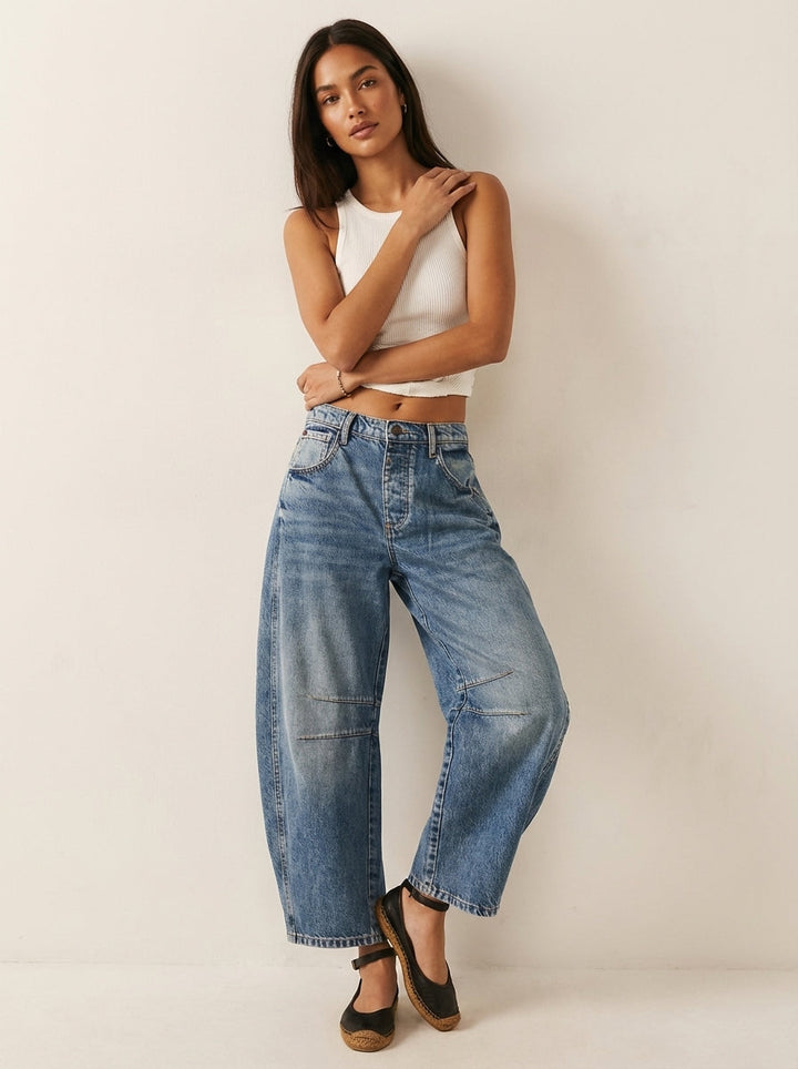 Women’s High-Waisted Relaxed Barrel Leg Jeans | Casual