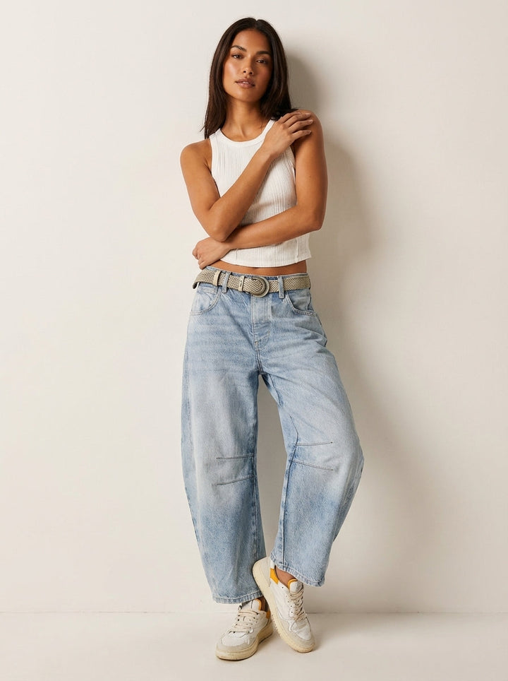 Women’s High-Waisted Relaxed Barrel Leg Jeans | Casual