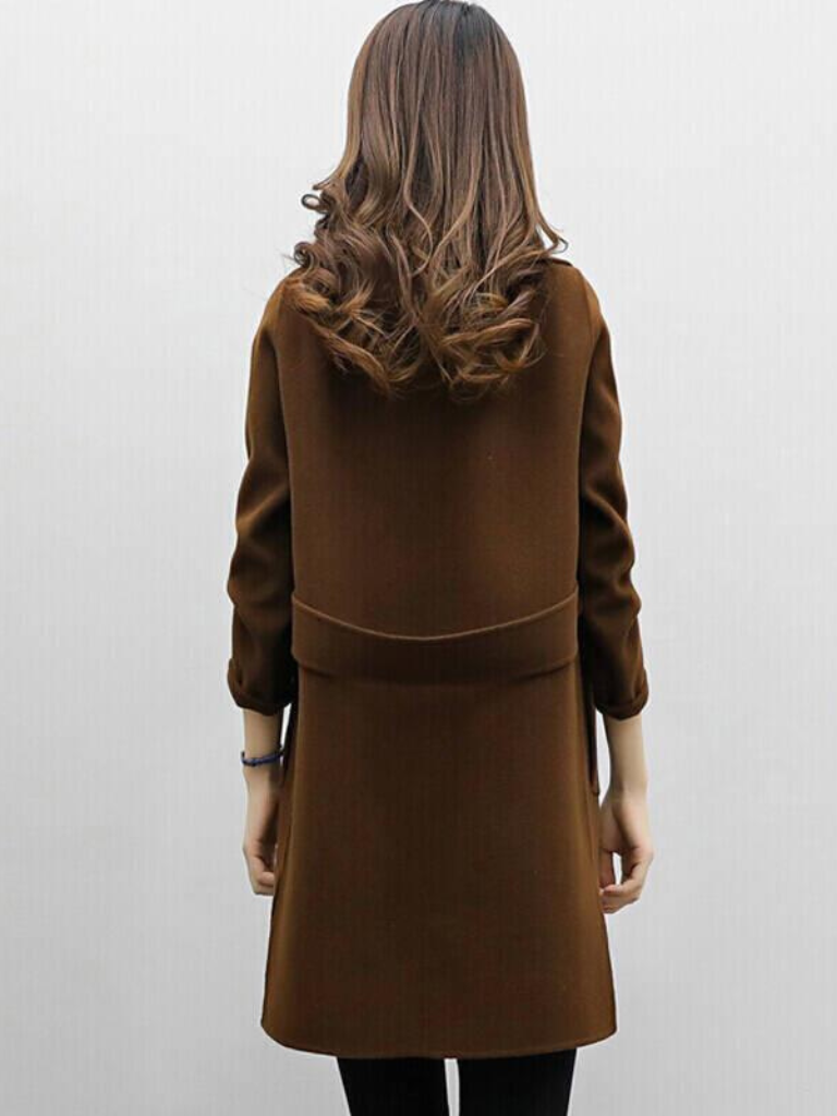 Women's Elegant Long Coat Tailored Fit Classic Style Versatile Outerwear