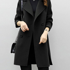Women's Elegant Long Coat Tailored Fit Classic Style Versatile Outerwear