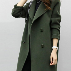 Women's Elegant Long Coat Tailored Fit Classic Style Versatile Outerwear