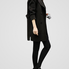 Women's Elegant Long Coat Tailored Fit Classic Style Versatile Outerwear