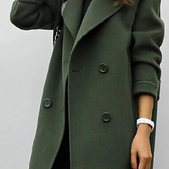 Women's Long Trench Coat Double-Breasted Classic Fit Stylish Layering