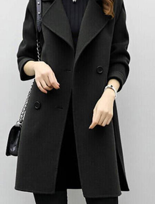 Women's Long Trench Coat Double-Breasted Classic Fit Stylish Layering