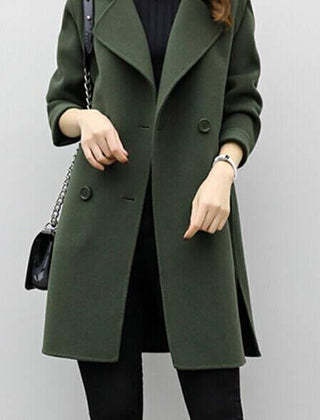 Women's Long Trench Coat Double-Breasted Classic Fit Stylish Layering