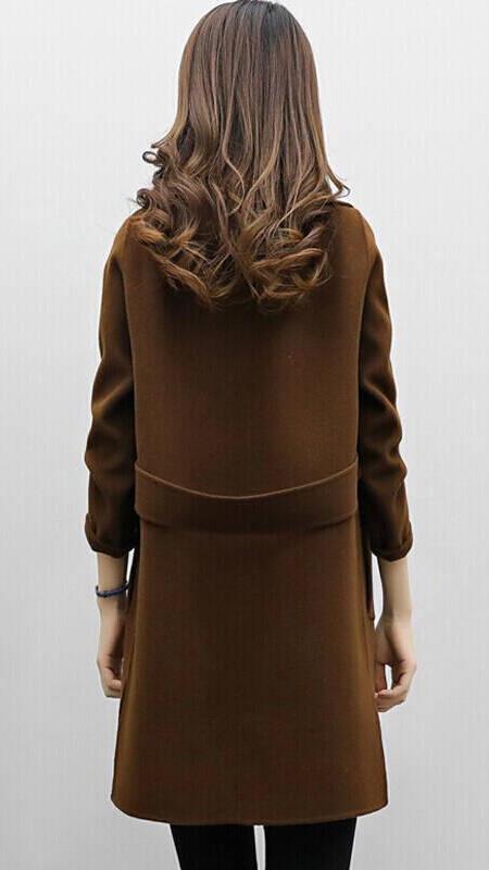 Women's Long Trench Coat Double-Breasted Classic Fit Stylish Layering