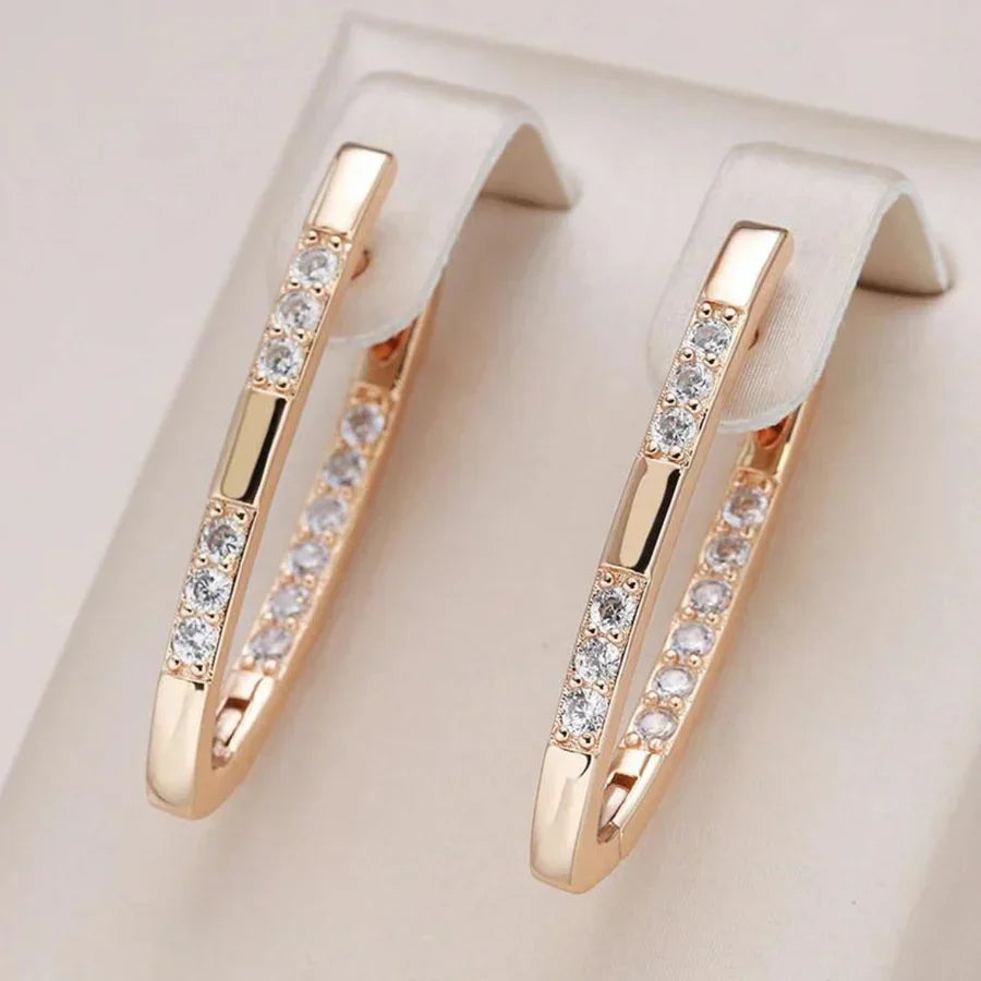 Women's Gold Zirconia Earrings Statement Jewellery Jewelry Gift for Women Weddings Parties Prom and Everyday Wear