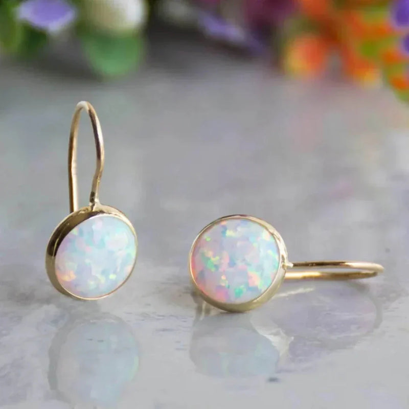 Women's Gold Opal Earrings Statement Jewellery Jewelry Gift for Women Weddings Parties Prom and Everyday Wear