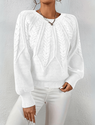 Women's Chunky Knit Crewneck Sweater Textured Design Cozy Casual Wear