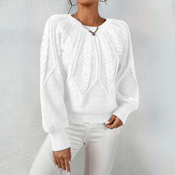 Women's Chunky Knit Crewneck Sweater Textured Design Cozy Casual Wear