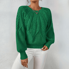Women's Chunky Knit Crewneck Sweater Textured Design Cozy Casual Wear