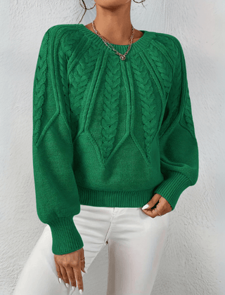 Women's Chunky Knit Crewneck Sweater Textured Design Cozy Casual Wear