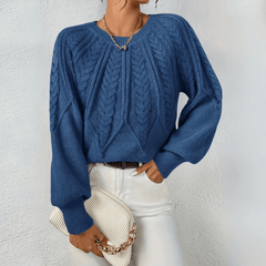 Women's Chunky Knit Crewneck Sweater Textured Design Cozy Casual Wear