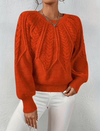 Women's Chunky Knit Crewneck Sweater Textured Design Cozy Casual Wear