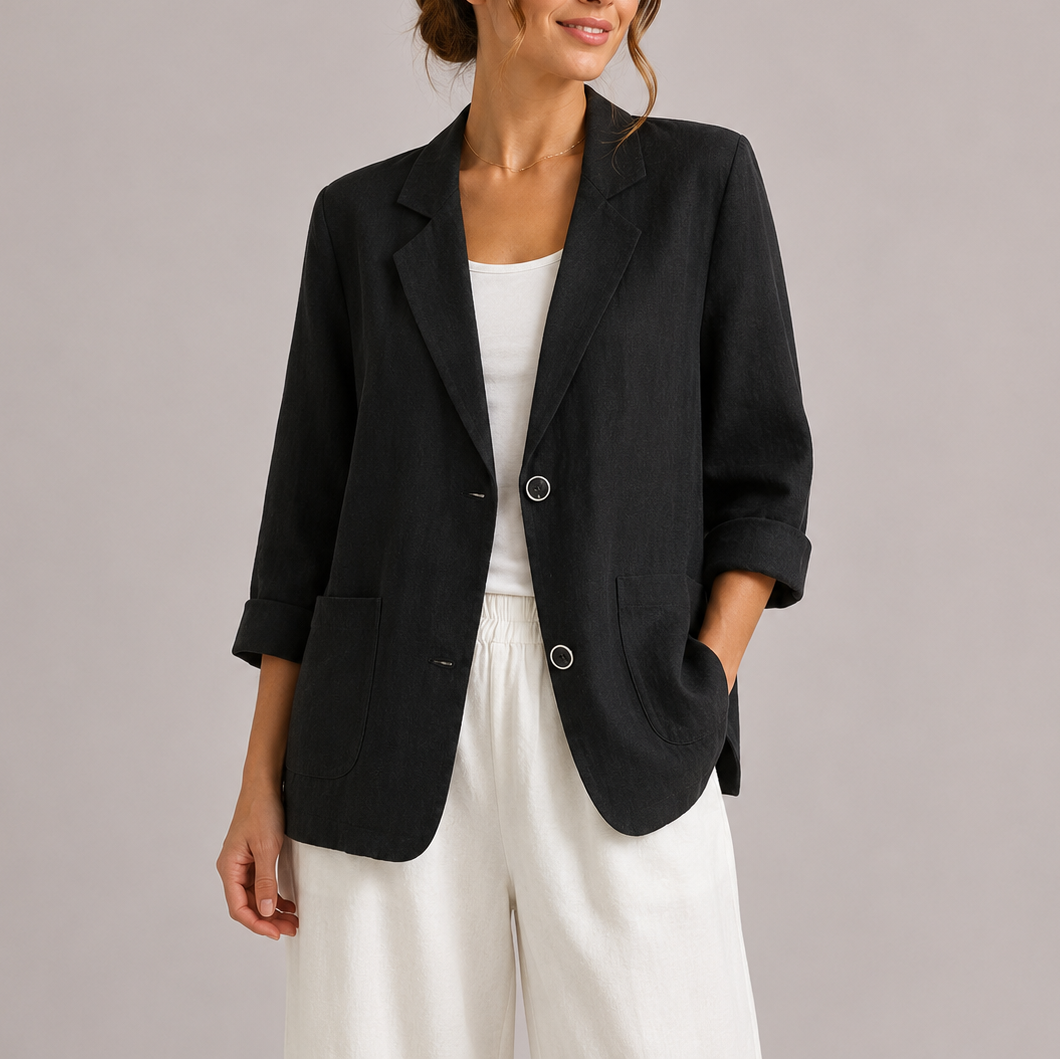 Women's Elegant Casual Blazer Lightweight Tailored Fit Open Front Layering