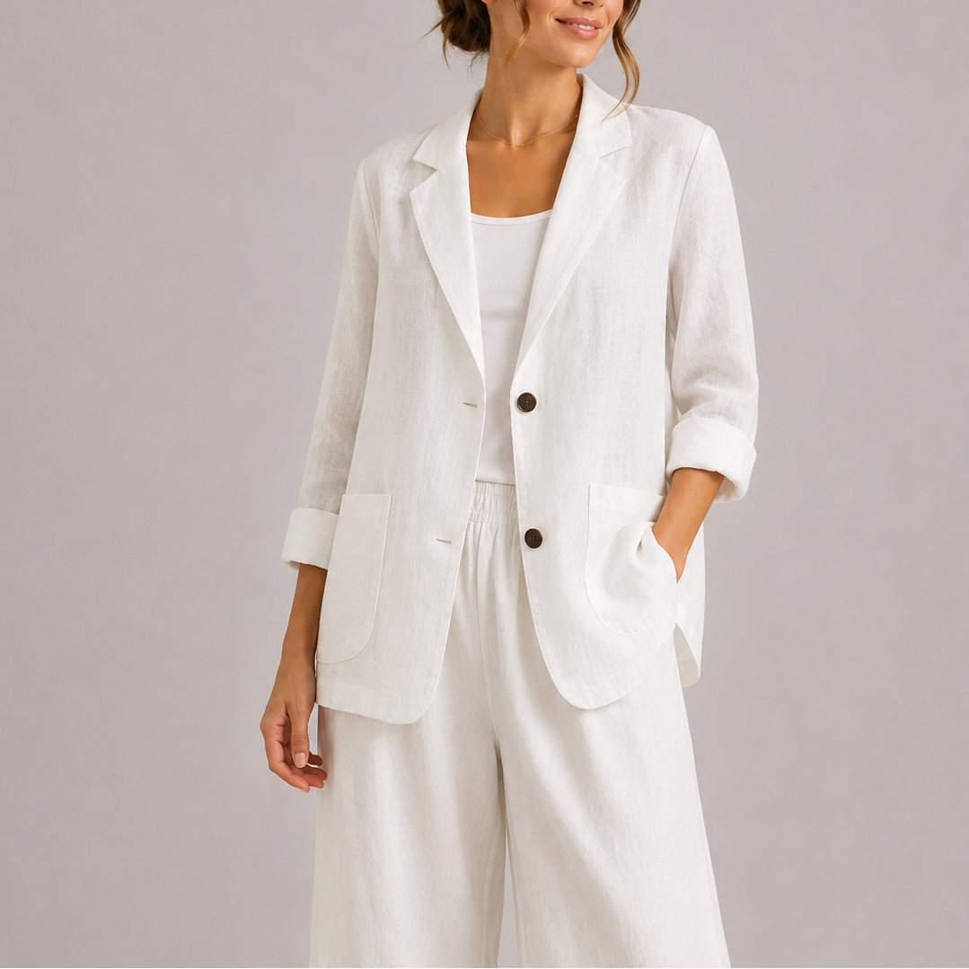 Women's Elegant Casual Blazer Lightweight Tailored Fit Open Front Layering