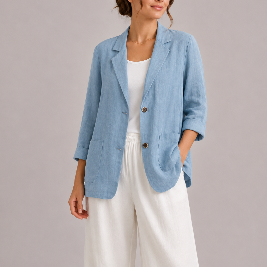 Women's Elegant Casual Blazer Lightweight Tailored Fit Open Front Layering