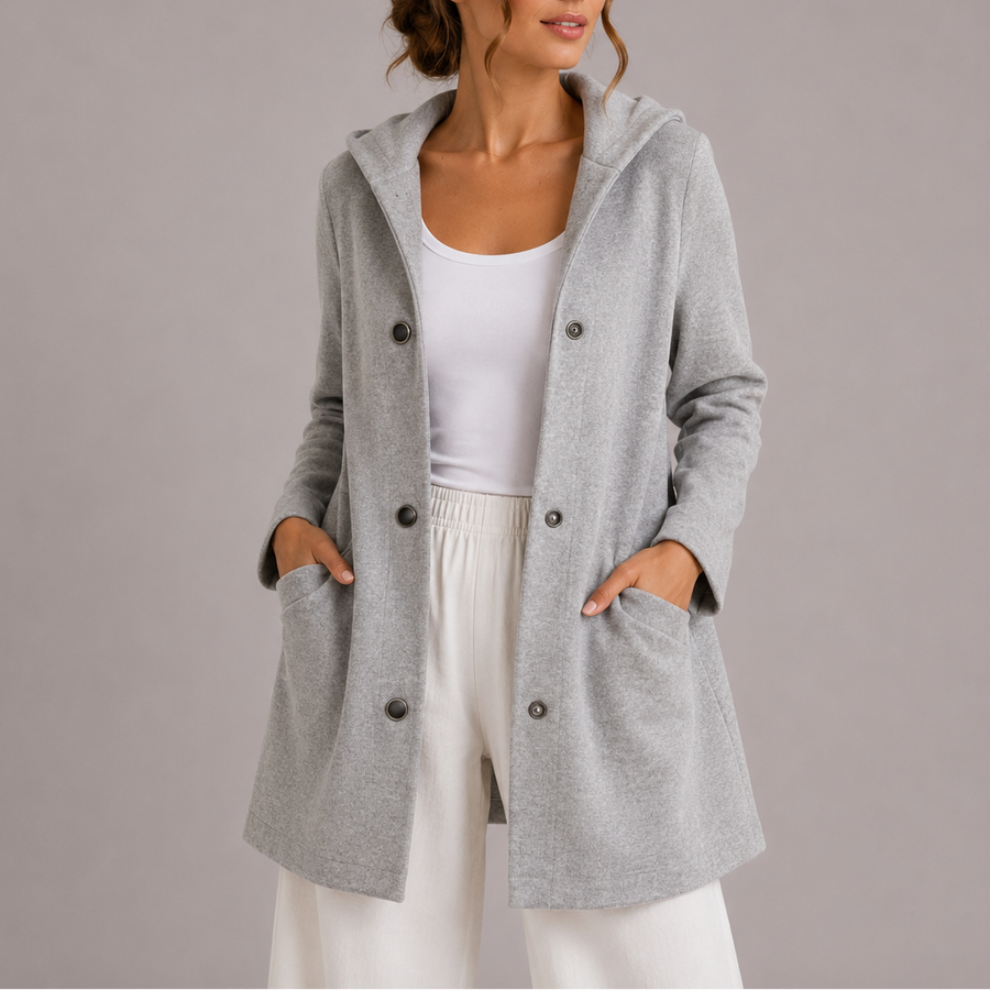 Women's Casual Hooded Cardigan Relaxed Fit Long Sleeve Open Front Everyday Layering