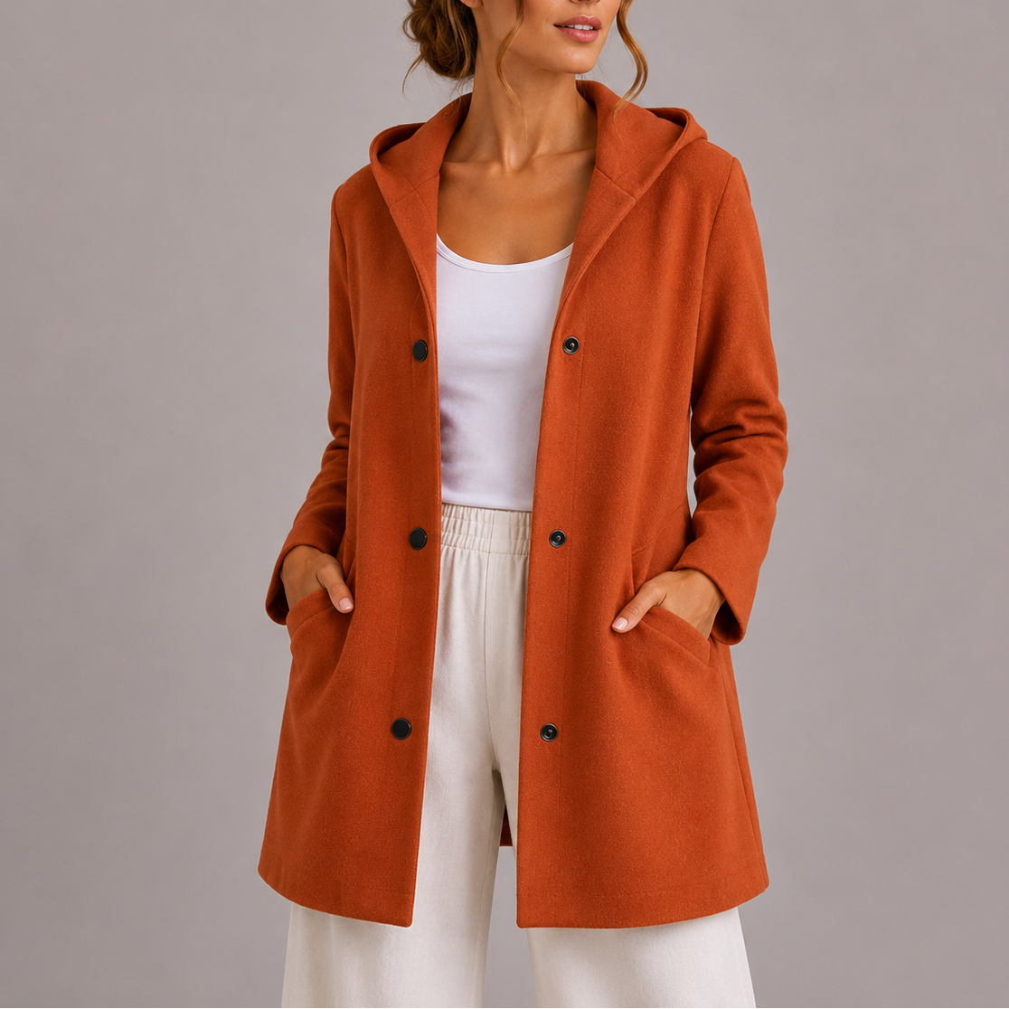 Women's Casual Hooded Cardigan Relaxed Fit Long Sleeve Open Front Everyday Layering