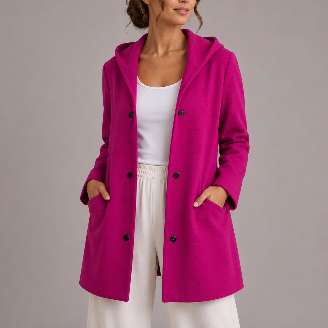 Women's Casual Hooded Cardigan Relaxed Fit Long Sleeve Open Front Everyday Layering