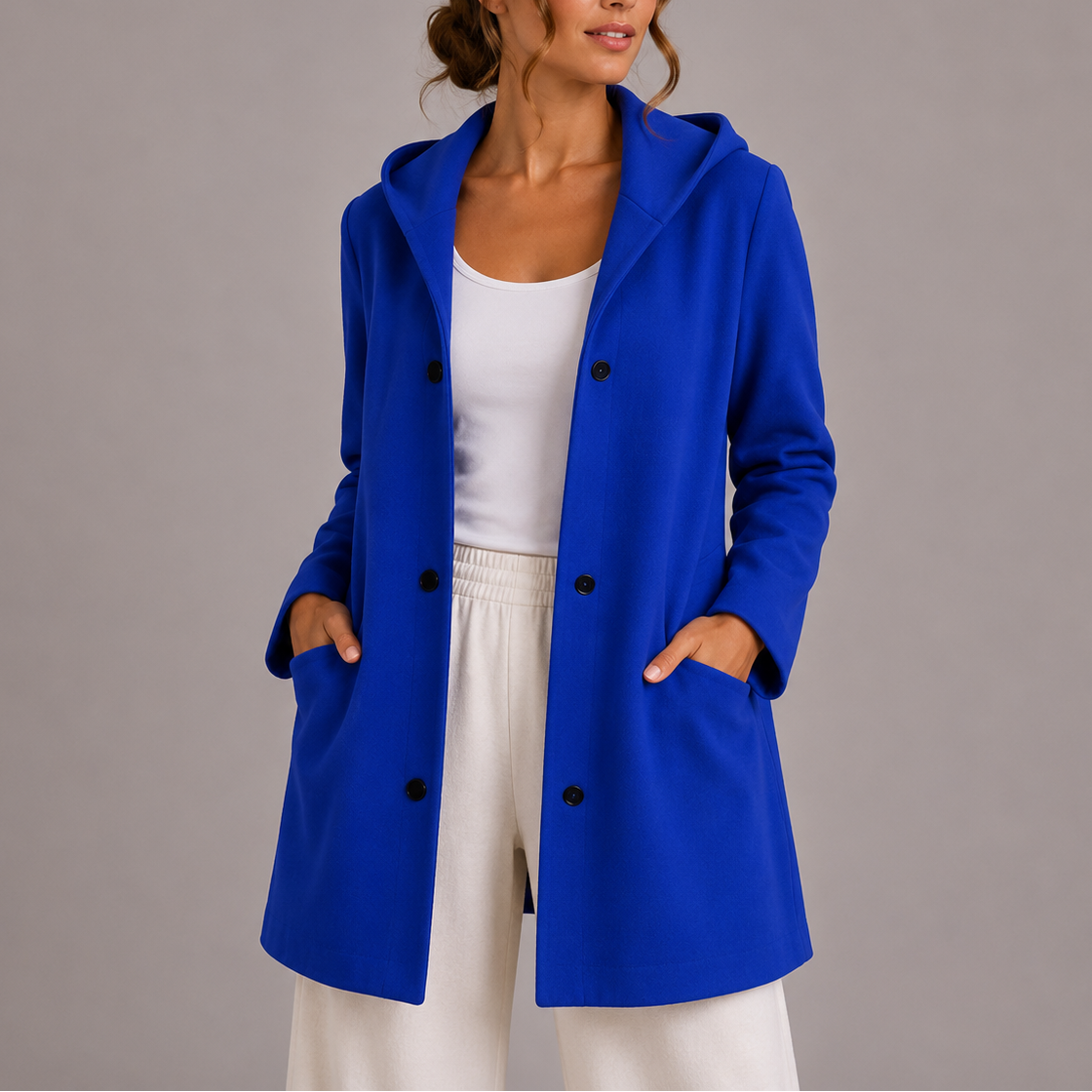 Women's Casual Hooded Cardigan Relaxed Fit Long Sleeve Open Front Everyday Layering
