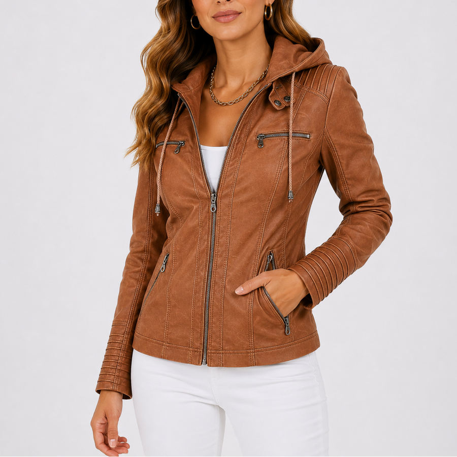 Women's Hooded Jacket Zip Pockets Casual Stylish Everyday Layering
