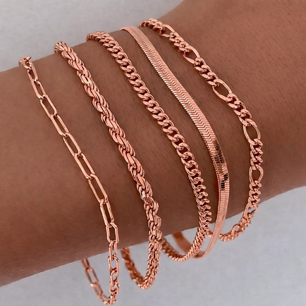 Women's Gold Bracelet Set Statement Jewellery Jewelry Gift for Women Weddings Parties Prom and Everyday Wear