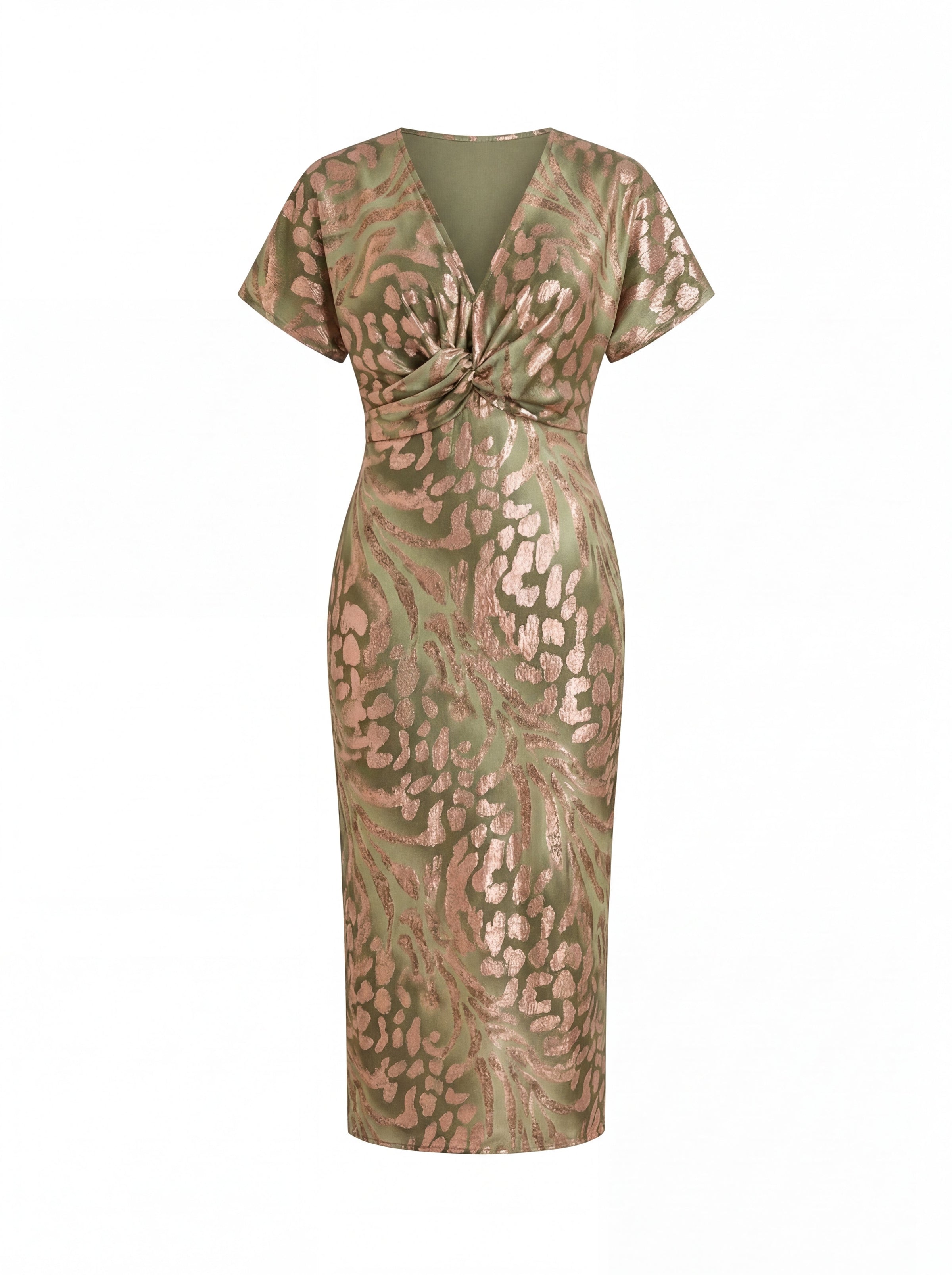 Women's Copper Midi Dress Outfit for Summer Holidays Weddings Parties and Everyday Wear