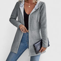 Women's Sophisticated Jacket Tailored Fit Long Sleeve Notched Collar Layering
